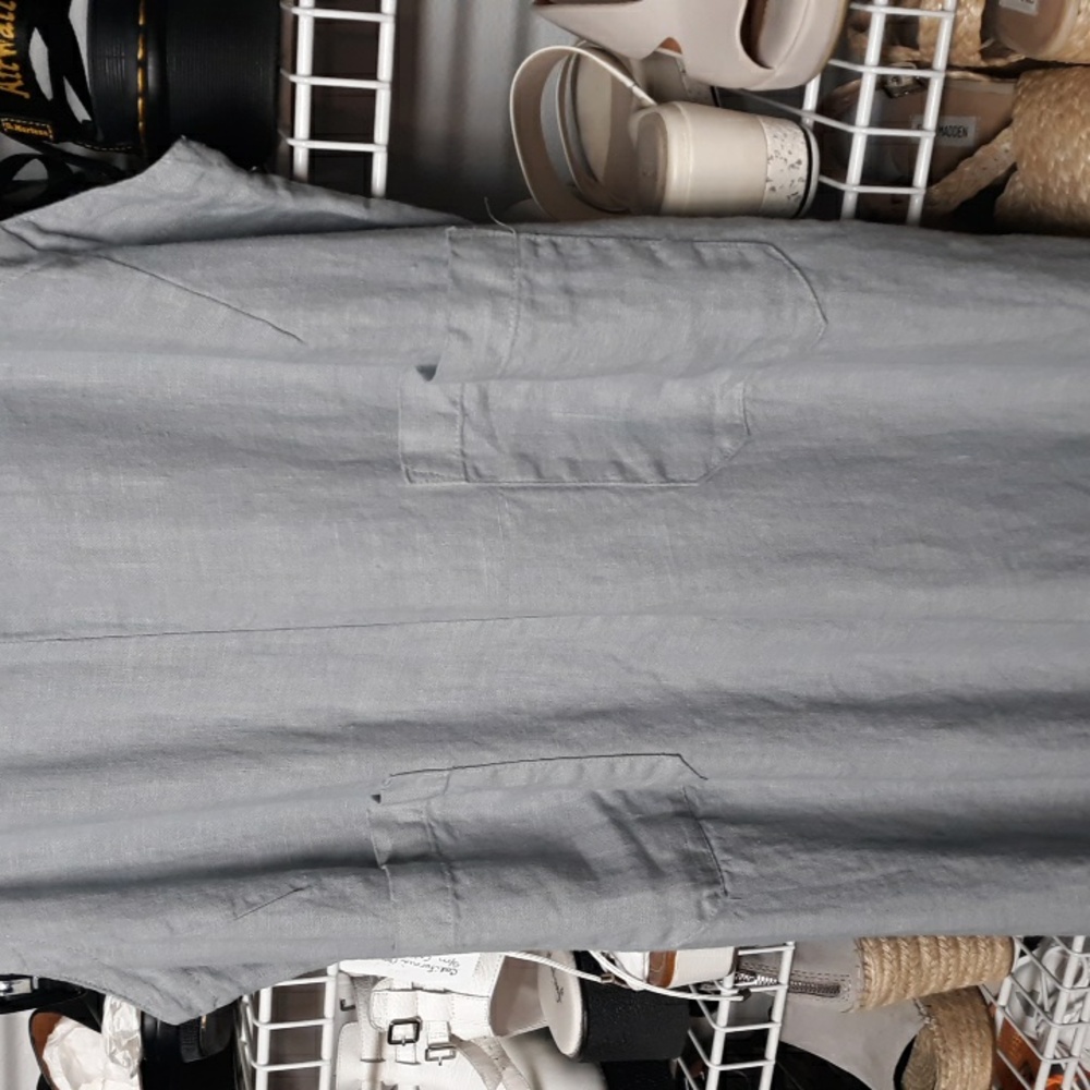 SALE!! READY TRADING California Overalls 100% Cotton Linen, Gray, Sz S/M - Picture 10 of 16